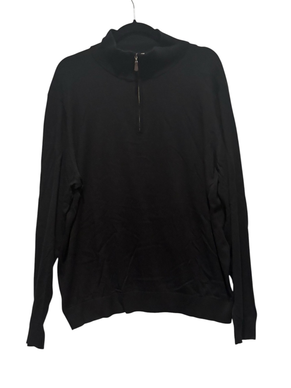 Kinross Cashmere - Men's 1/4 Zip Sweater. Size XXL. Black